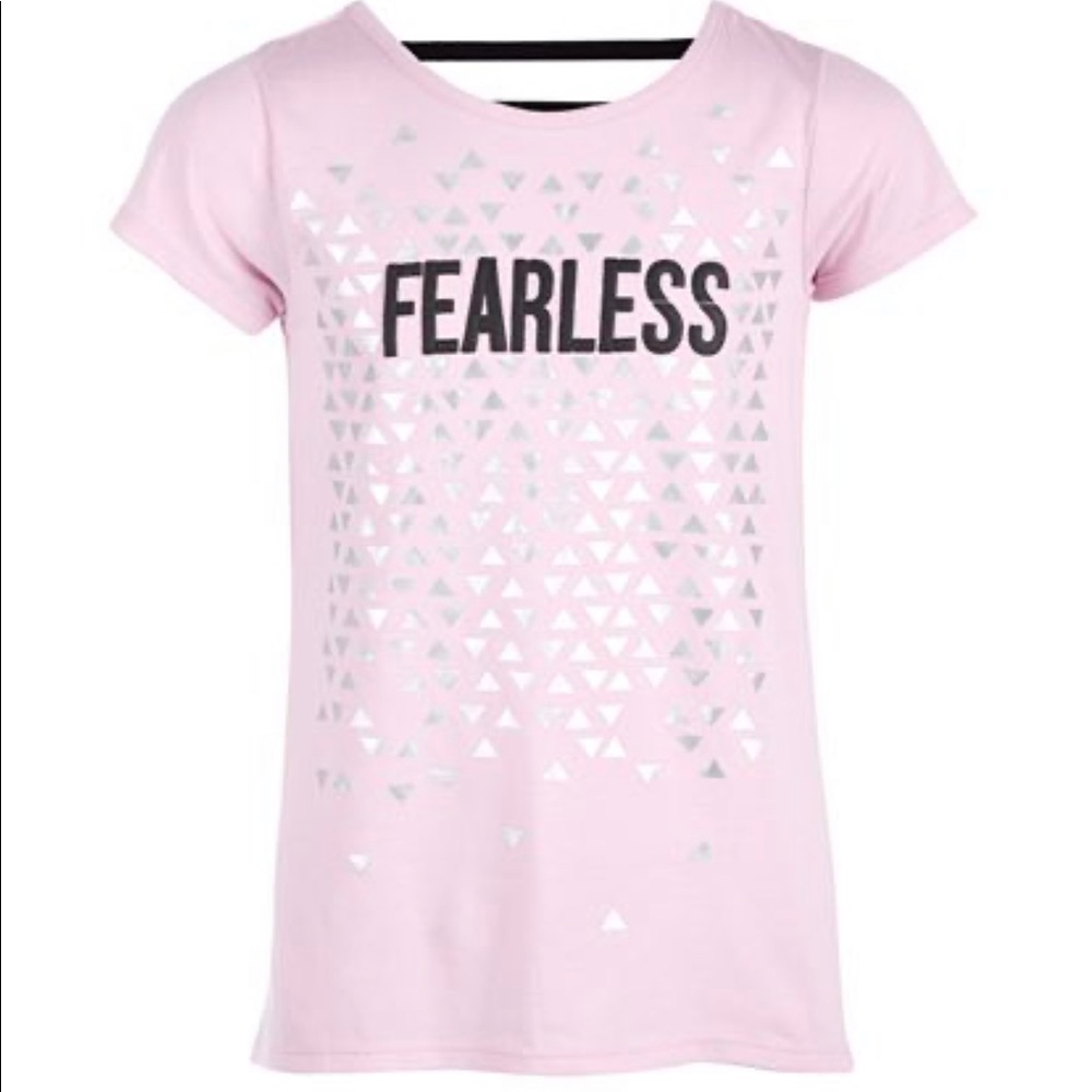 NWT ideology girls “fearless” pink shirt